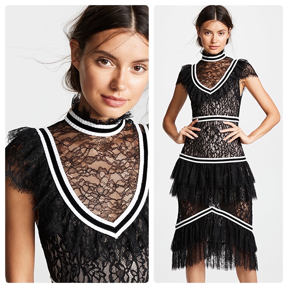ALICE + OLIVIA Annetta Ruffle Dress